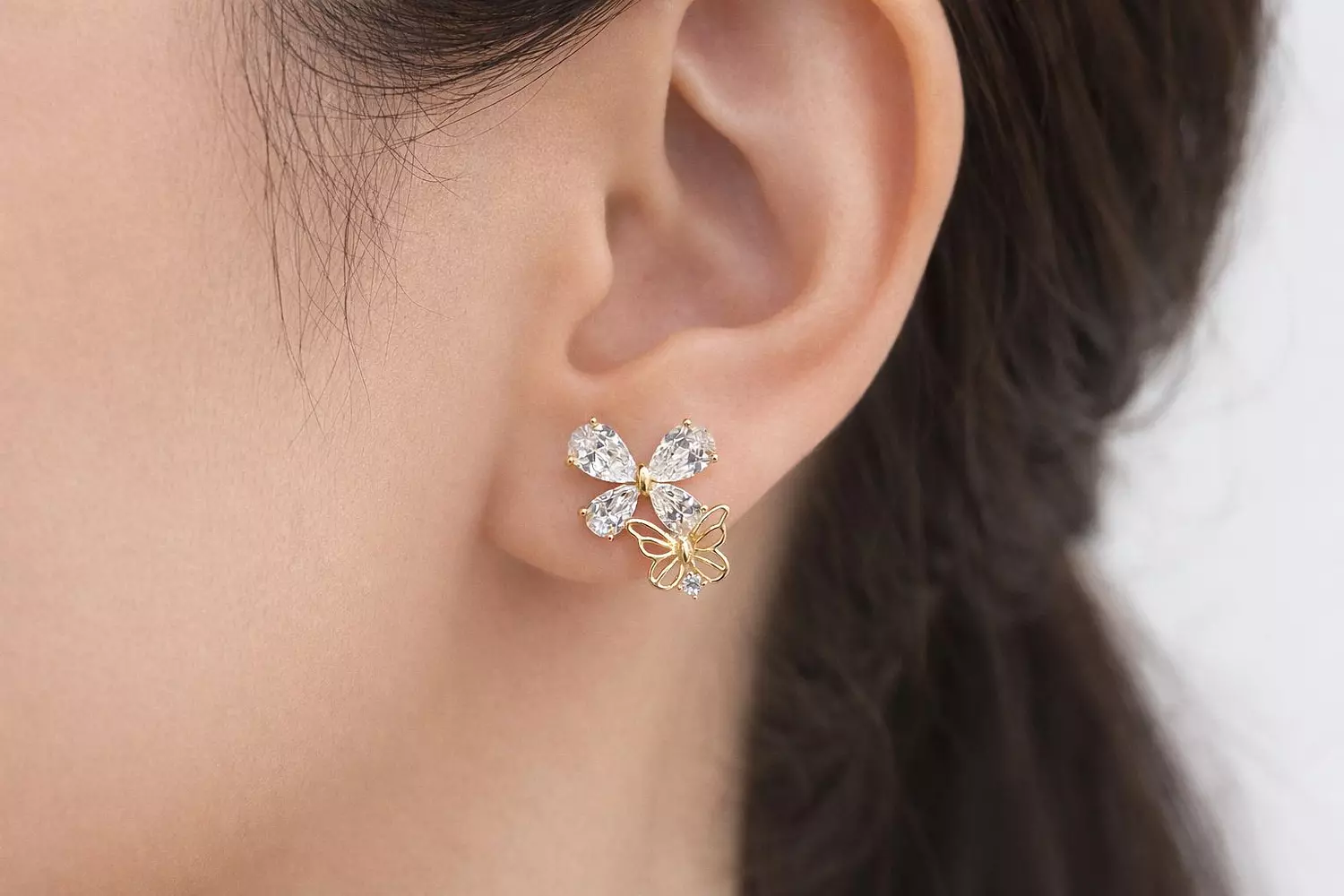 Silver Earrings Butterfly image