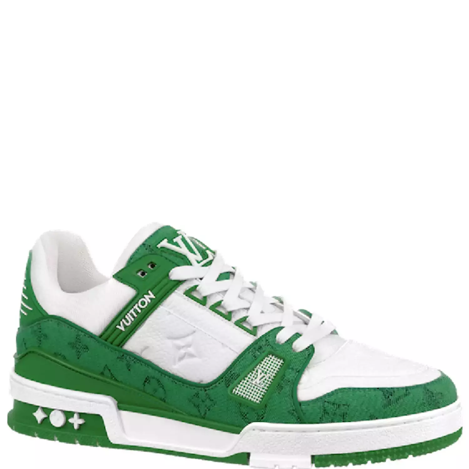 Louis Vuitton Trainer Green Monogram Denim White 3
