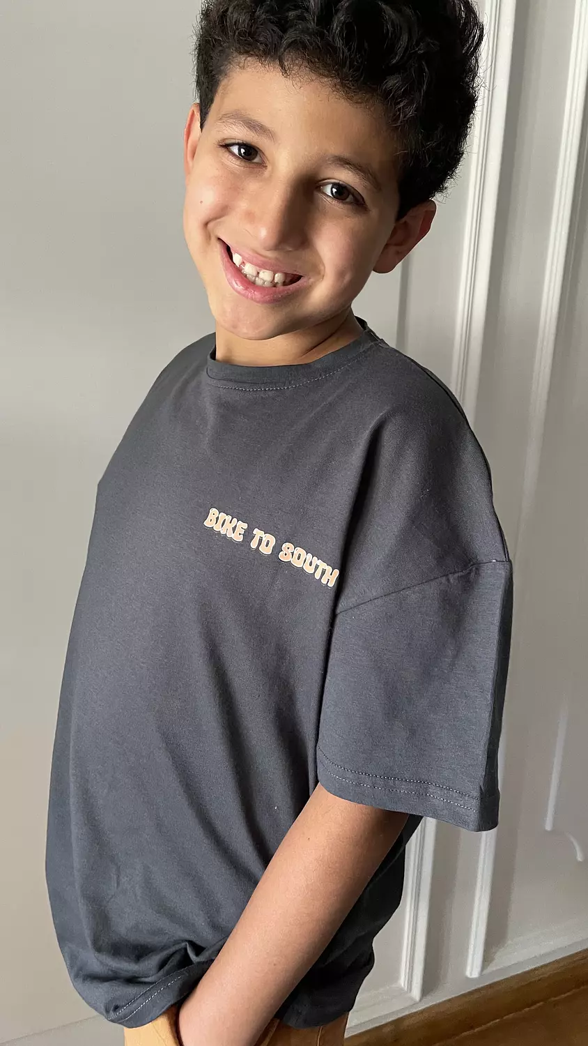 SOUTH Unisex Dark Charcoal Grey Bike to South oversized t-shirt  5