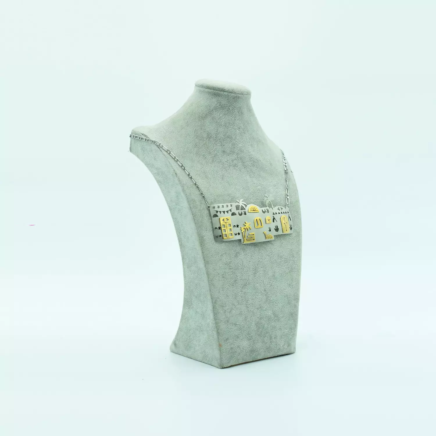 Copper necklace, 4 layers of gold, silver and platinum plating - 50 cm - Ancient Egyptian hunting trip 4