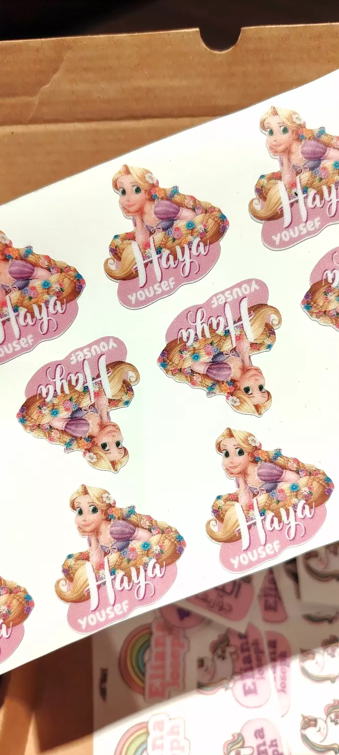 Rapunzel School Labels Stickies  image
