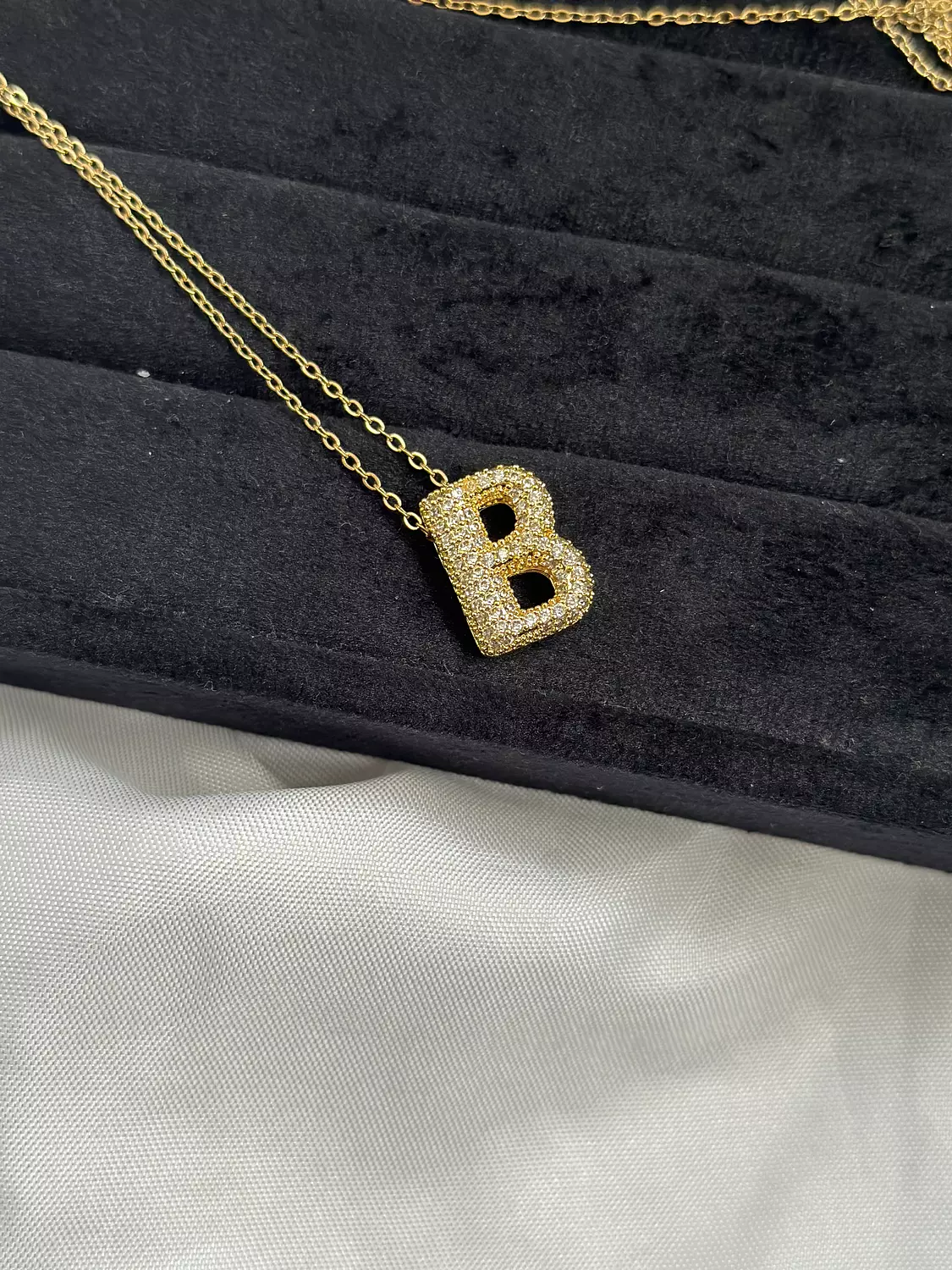 Crystal bubble letter necklace  15