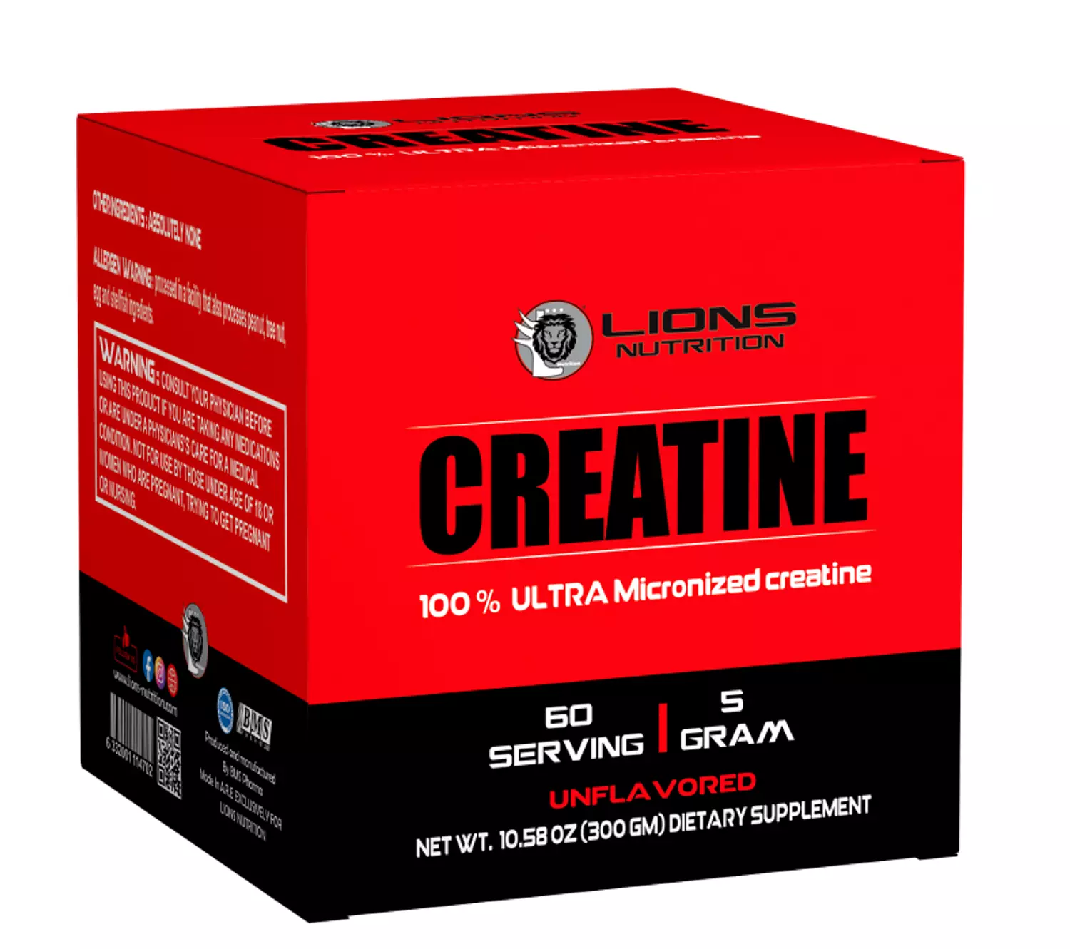Lions Creatine Ultra Micronized - 60serv - 300gm image