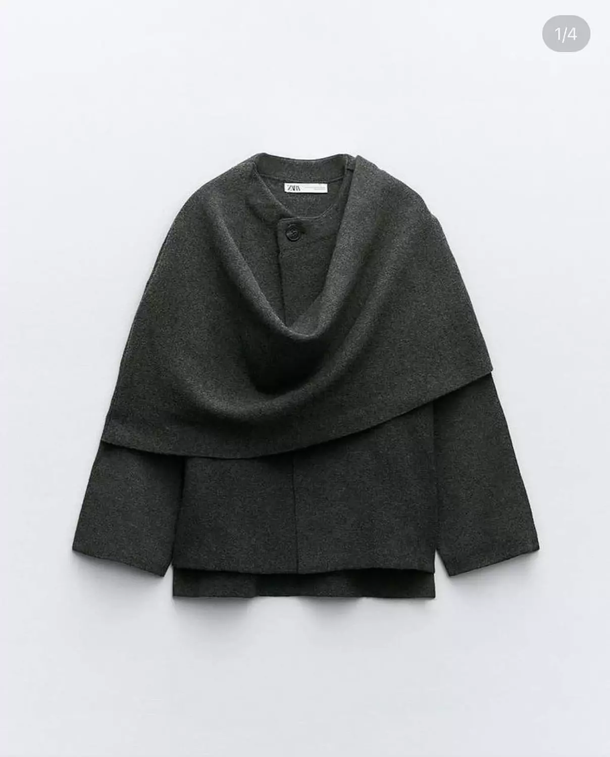 Crop Knit Coat with Asymmetrical Scarf  image