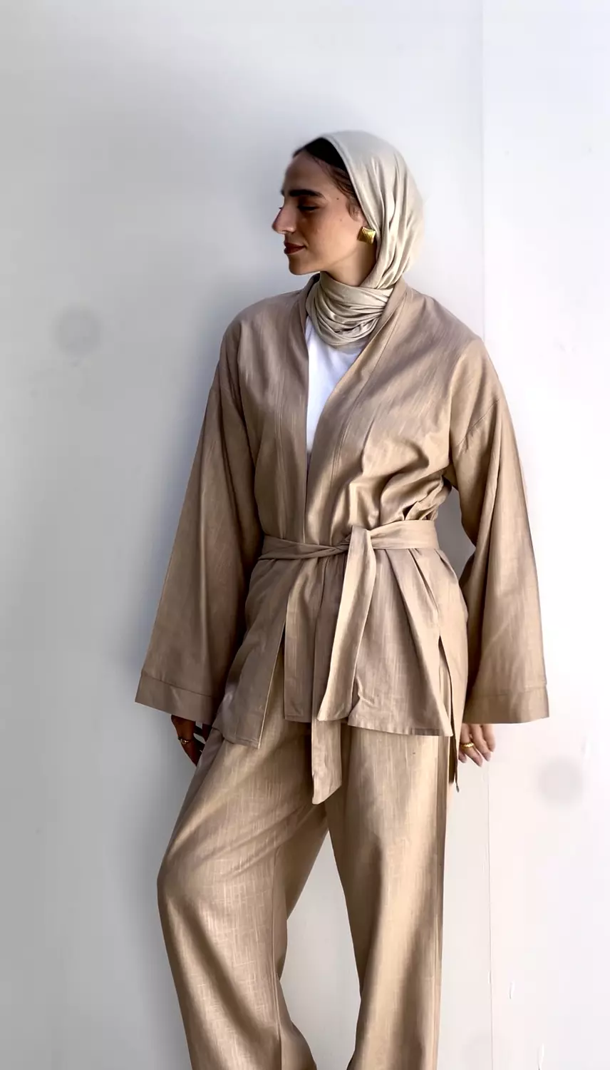 Linen Set in Beige