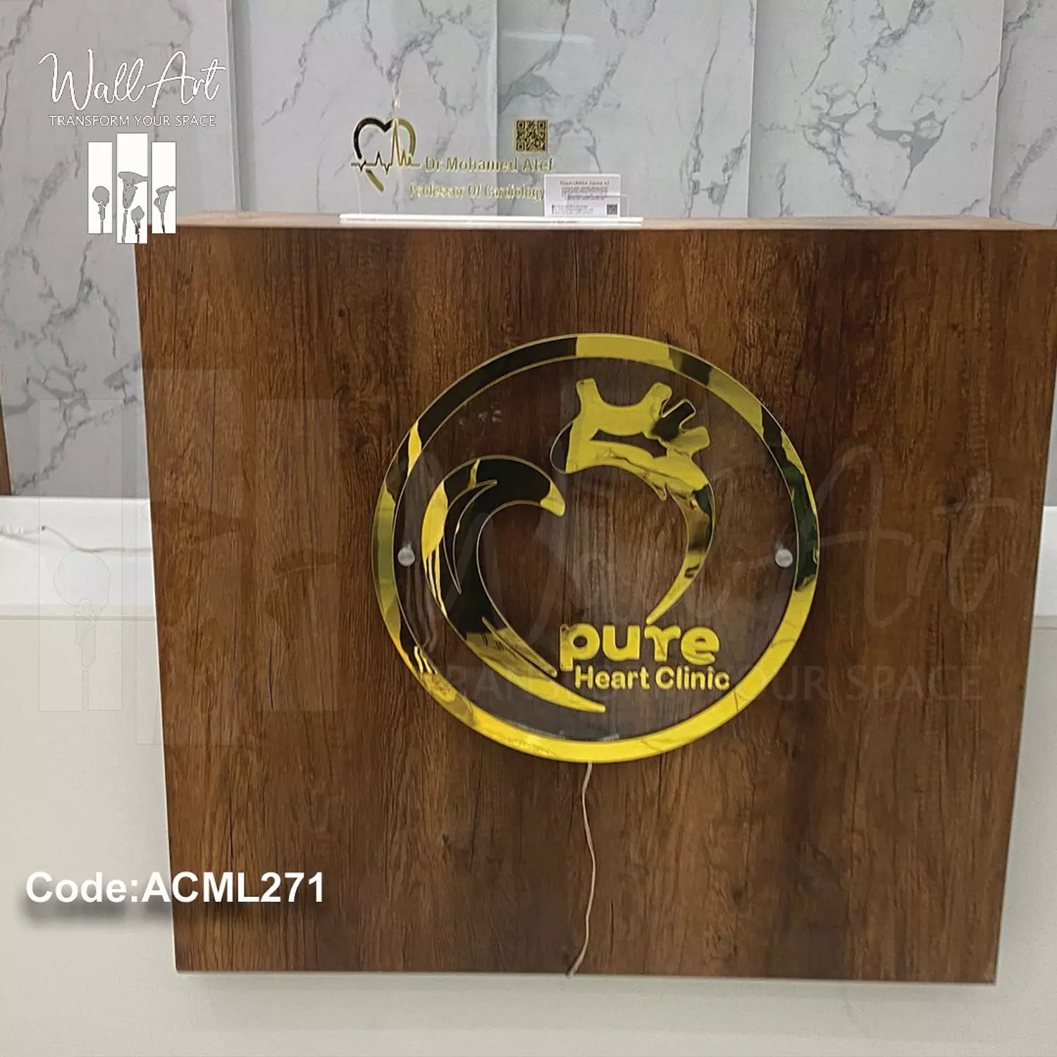 ACML271-Lighted Golden Acrylic Sign   2