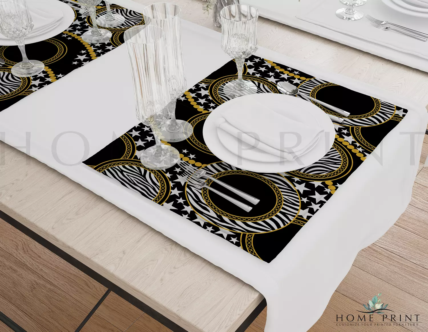  Modern Place-mat - Geometric  Modern shapes and Stars - Multi Color  image