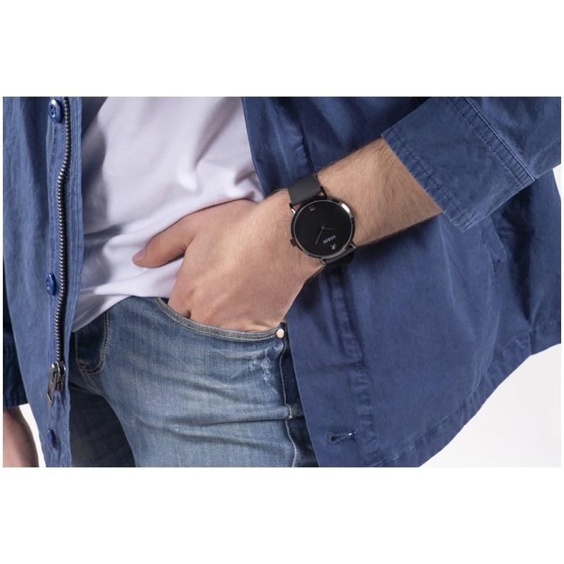 Guess W1264G2 Gents Watch -Round Shape Black Silicone Strap 3