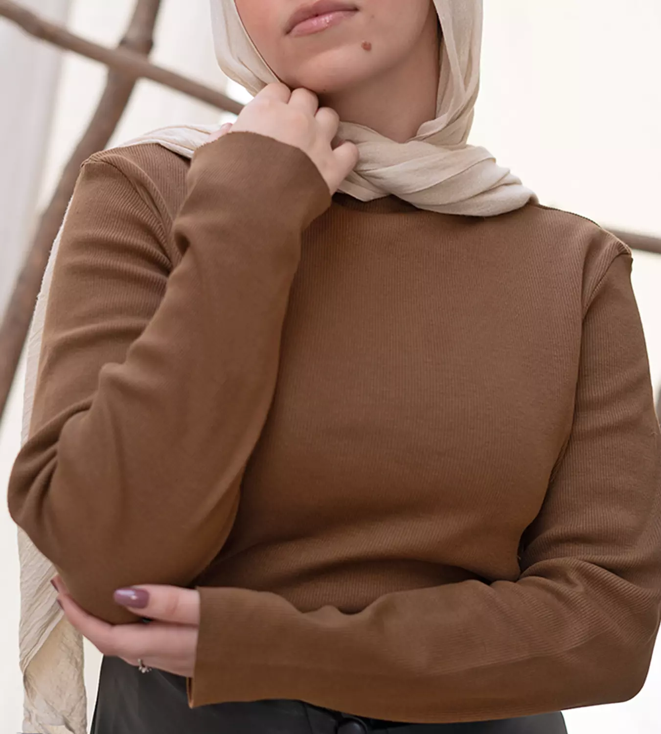 Brown Basic Top lon sleeve 3