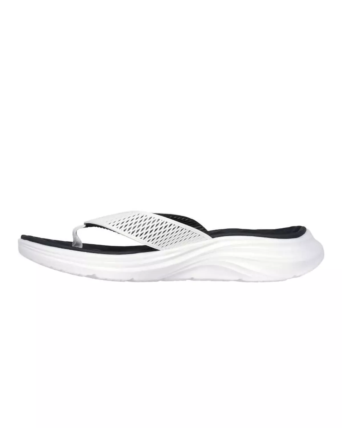 Skechers Men's Vapor Foam Sandal Black x White 2