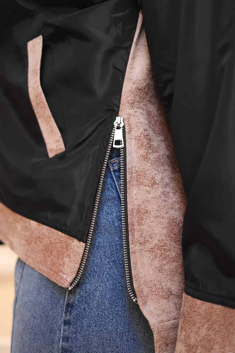 WATERPROOF & LEATHER JACKET IN BEIGE 4