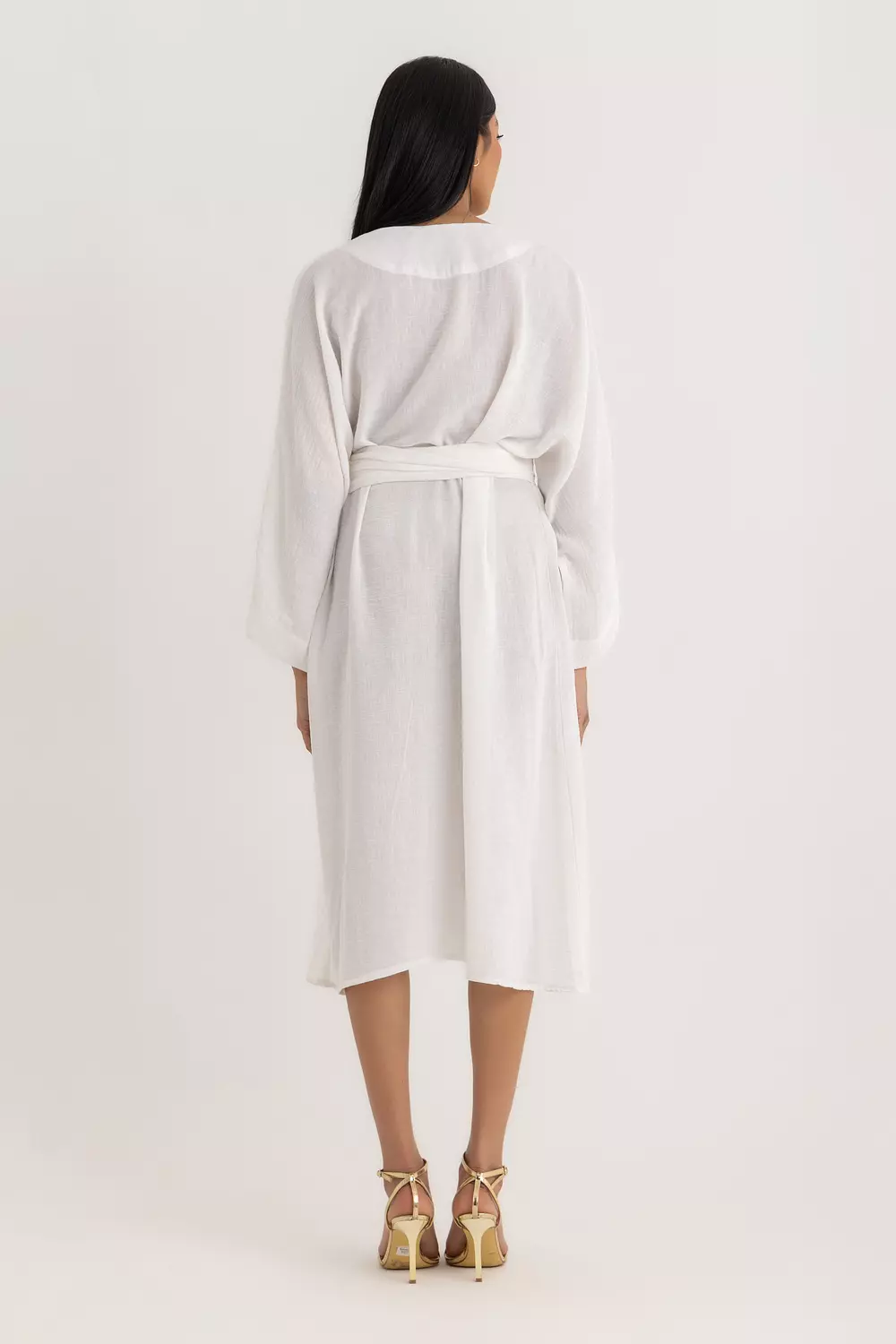 The Aline Linen Dress Off-white 2