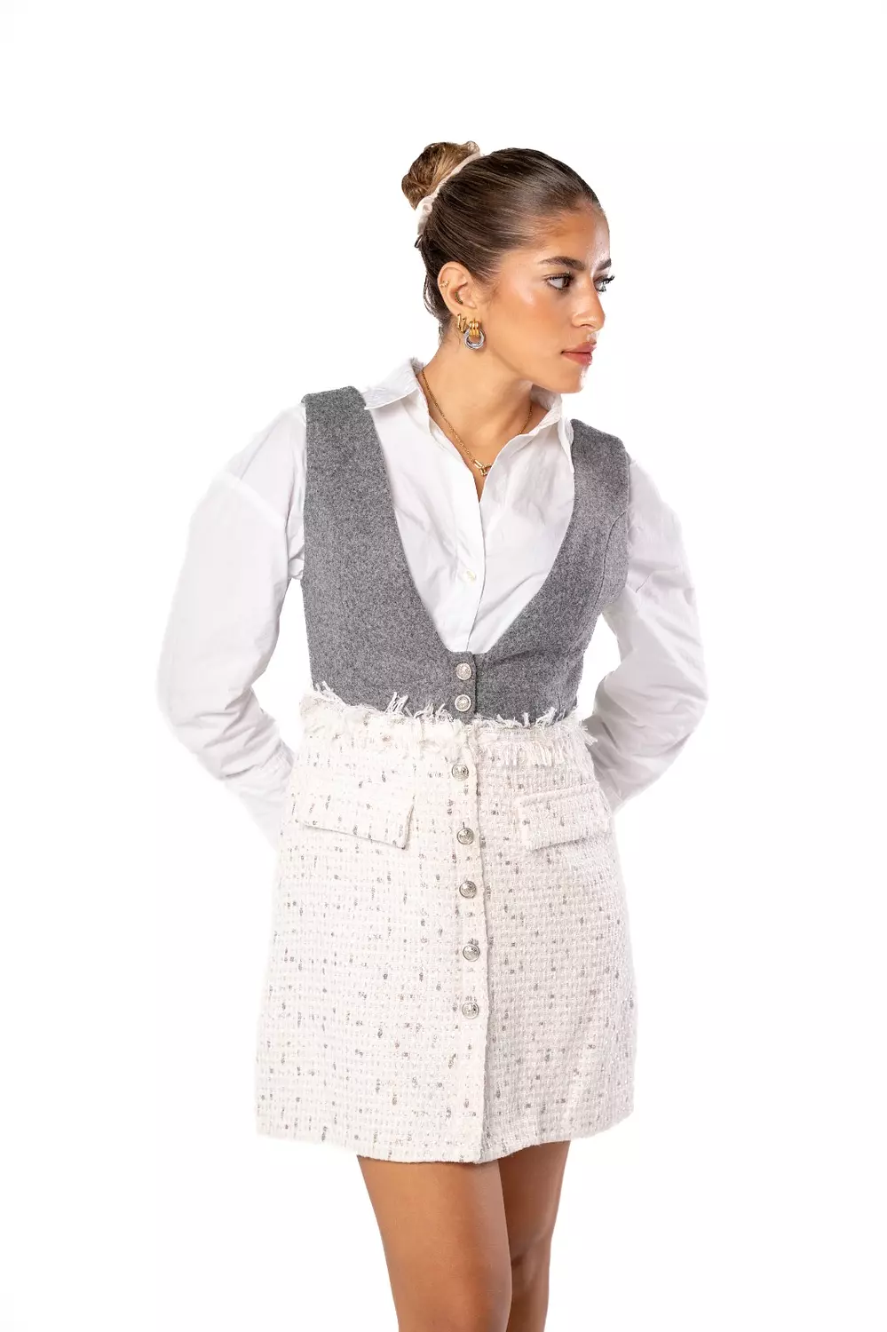 Ember Short Dress w/ Front Buttons 5