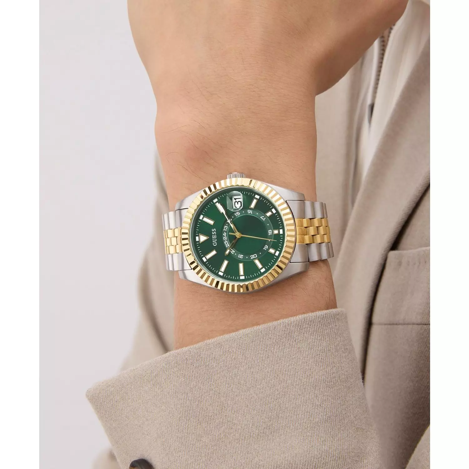 GUESS Mens Jaden 2-Tone Multi-function Date Watch 2-TONE Stainless Steel Bracelet GW0977G4 7