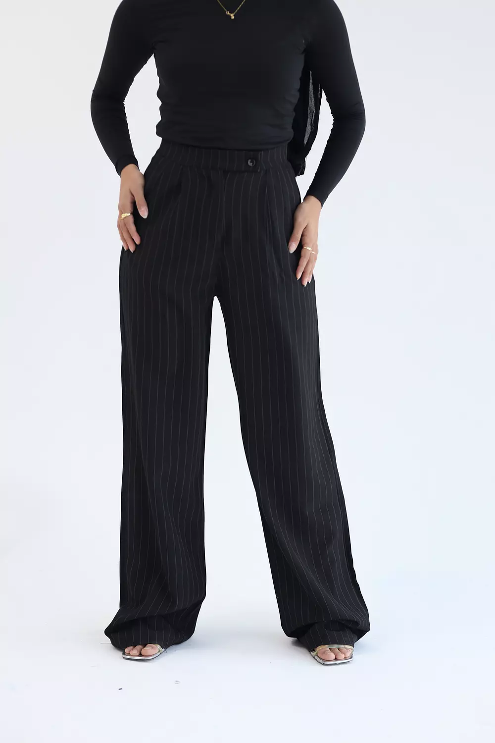 Black striped classic pant 3
