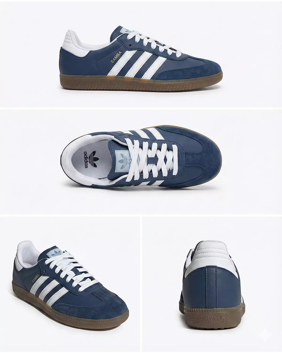 Adidas Samba Shoes For Fomen -Navy Blue White Gum 2