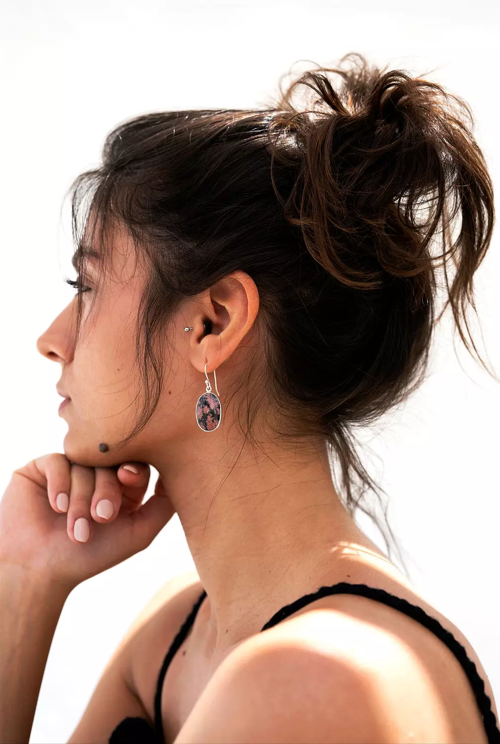 Rhodonite Earring