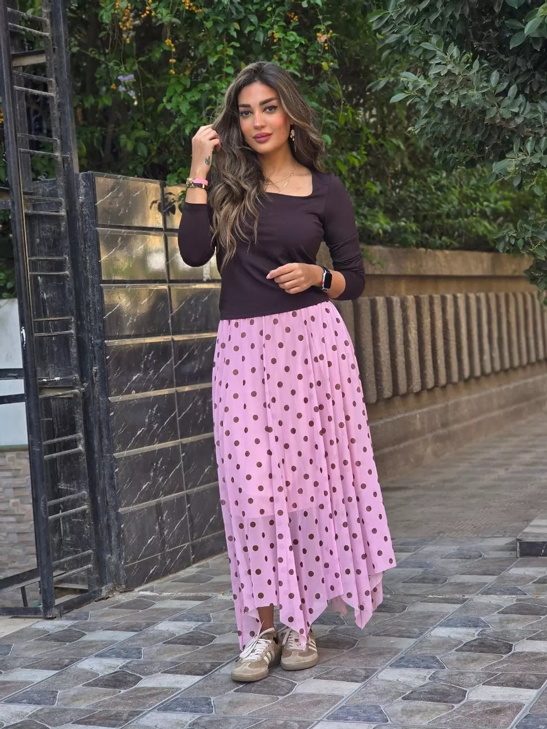 Brown Karol squared sleeve top 2