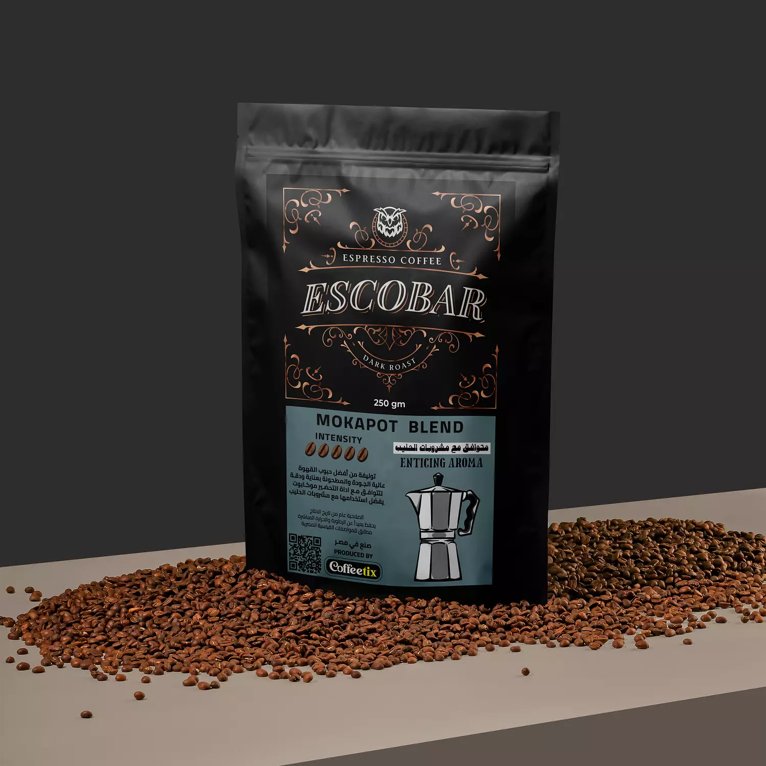  ESCOBAR Espresso coffee for Mokapot tool (medium dark roast ) for milk drinks 2