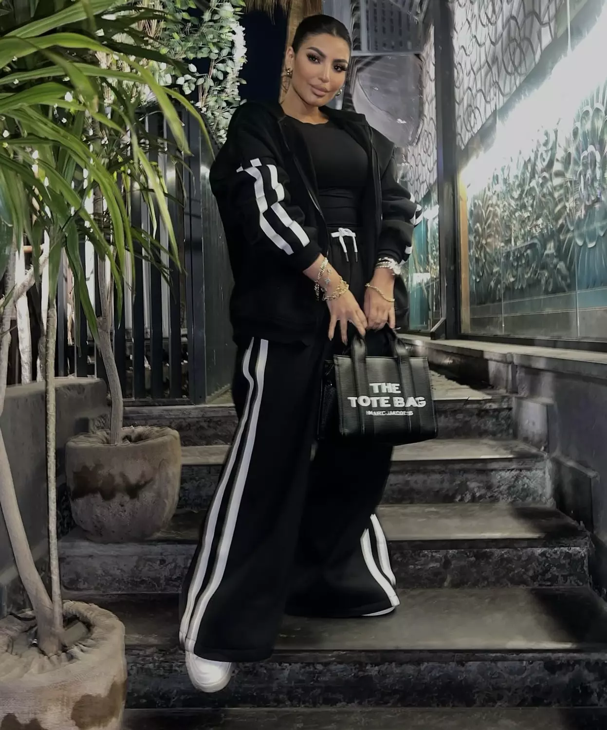 Black training suit with white touch  hover image