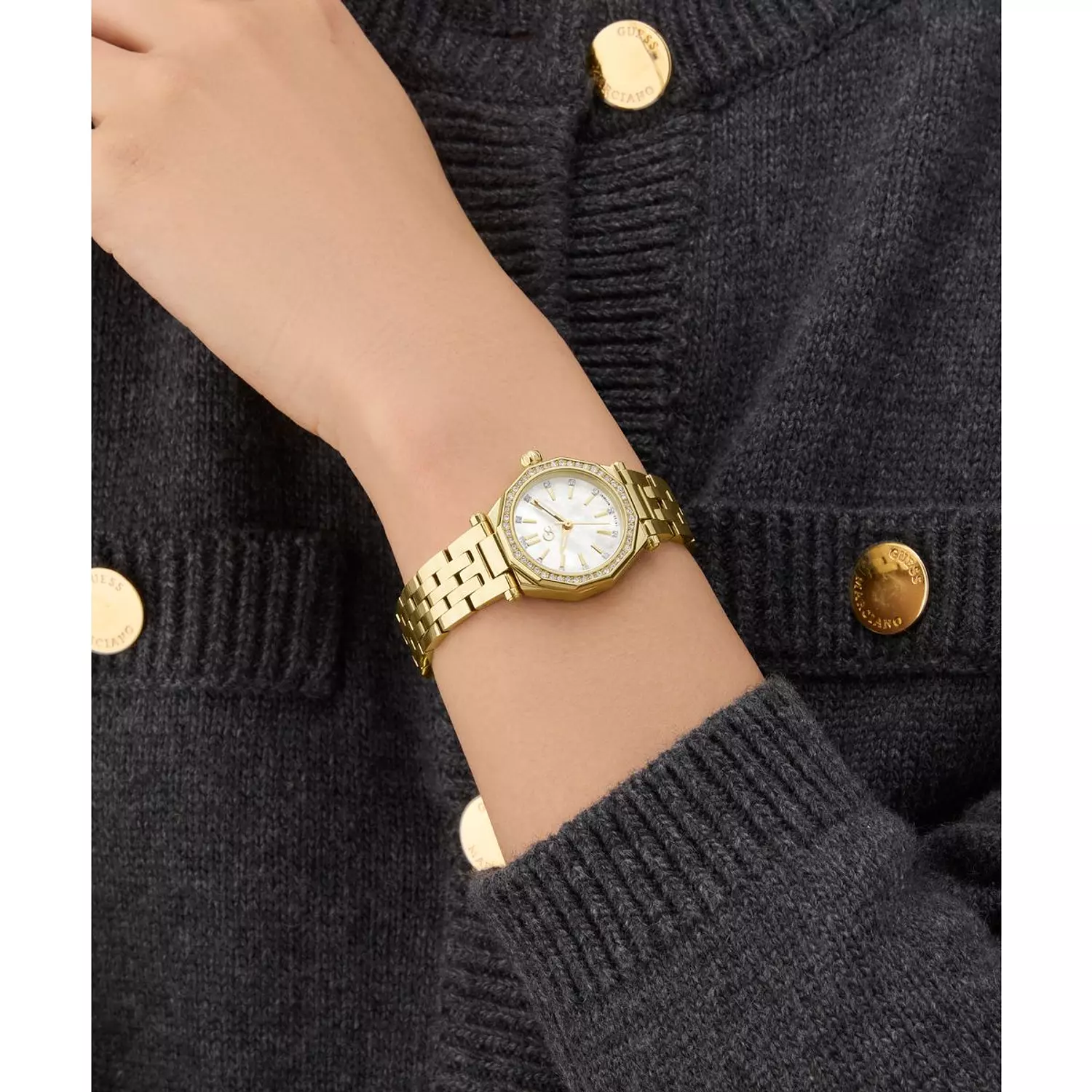 Gc Gleam Mini Small Size Metal Women Watch Yellow Gold Stainless Steel Bracelet 5