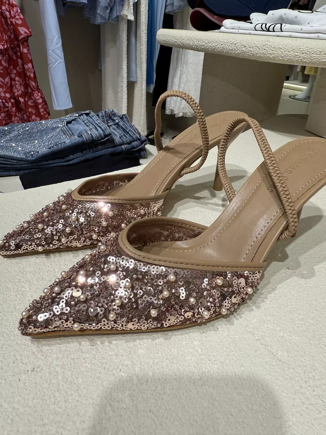 Mesh Slingback Heel 7