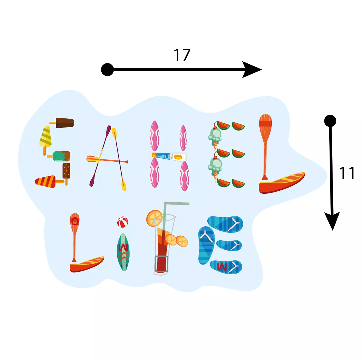 Memo Sahel Life stickers pack , 17x11 cm + 8.5x5.5 , 2 Pieces, for Laptop, Notebook & Car  4