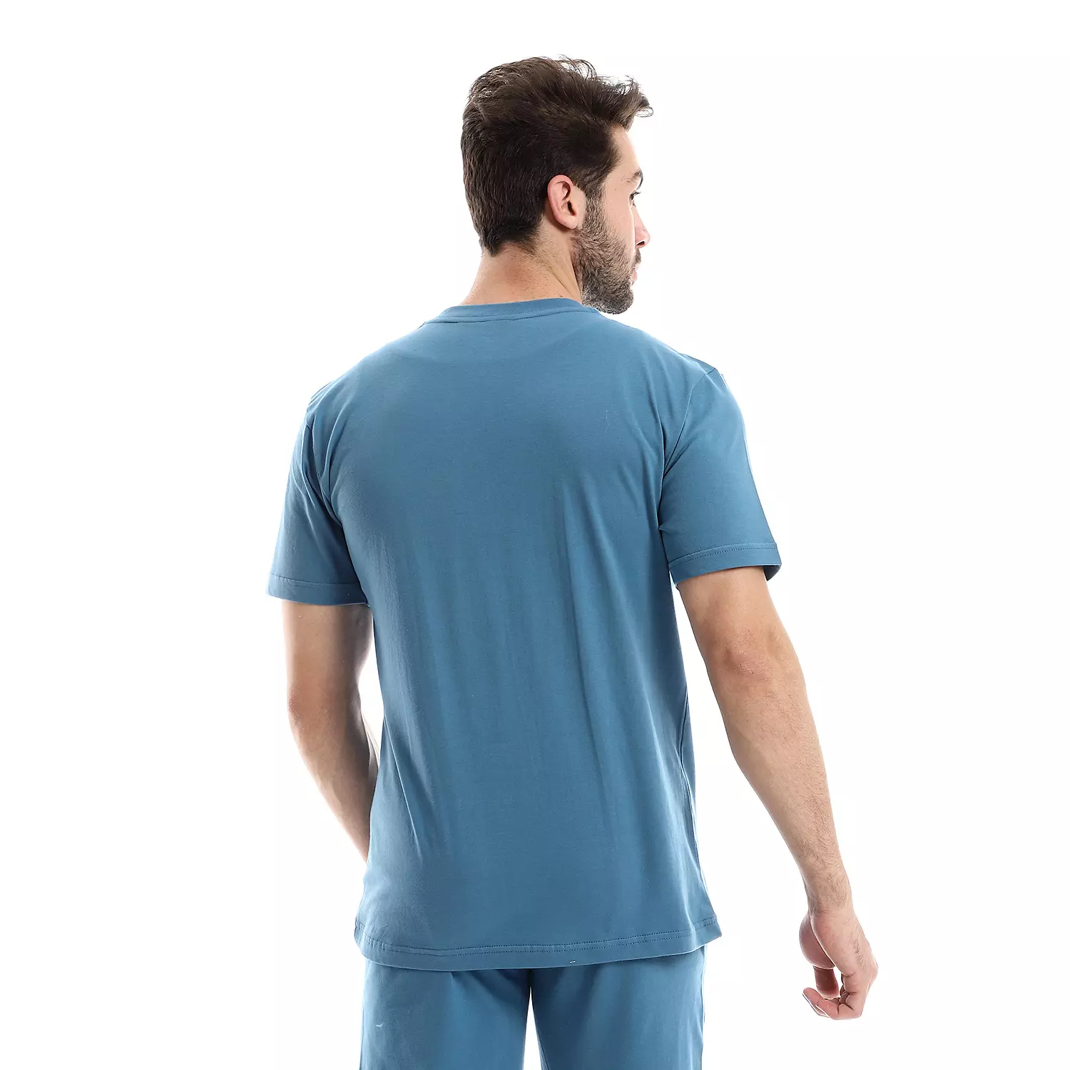 Men Cotton Plain T-Shirt - 4037 - Petrol Blue 3