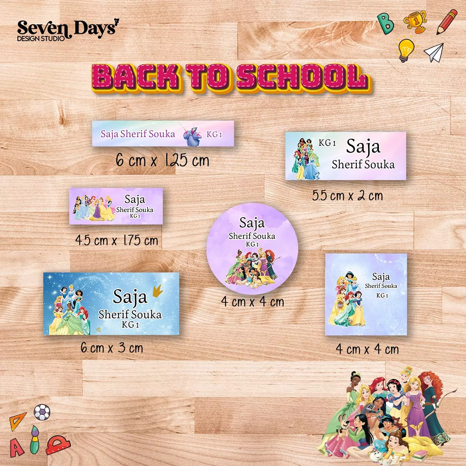 Princess 2 School Labels image