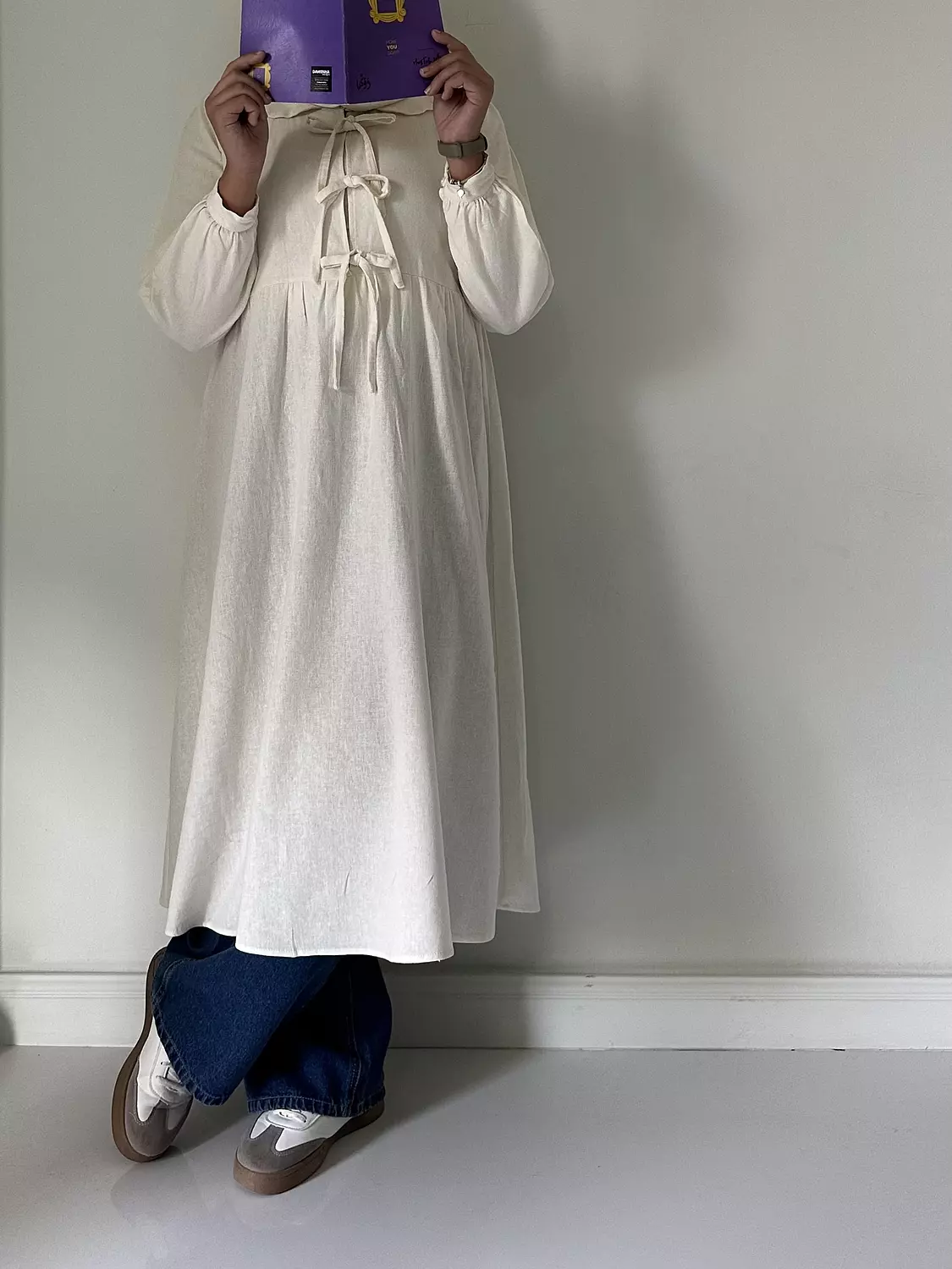 Off white linen tunic (T)  1