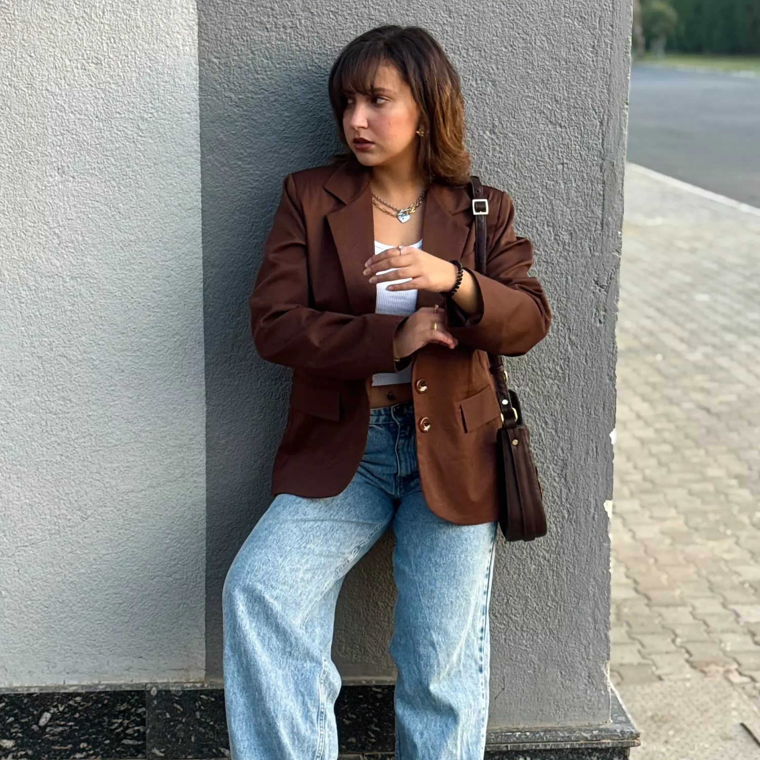Brown Oversized Blazer image