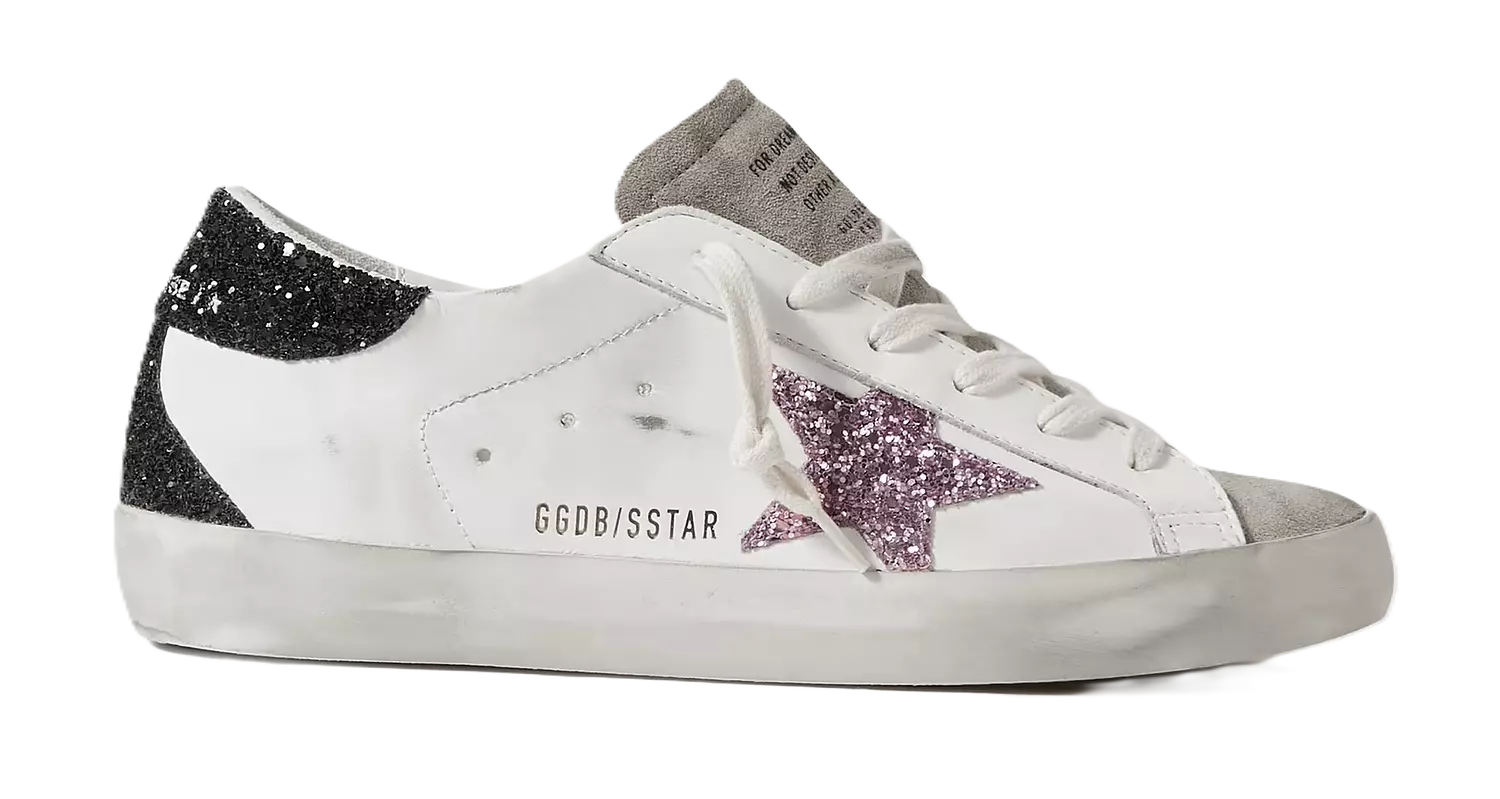 Golden Goose Superstar with a glittered star and heel tab image