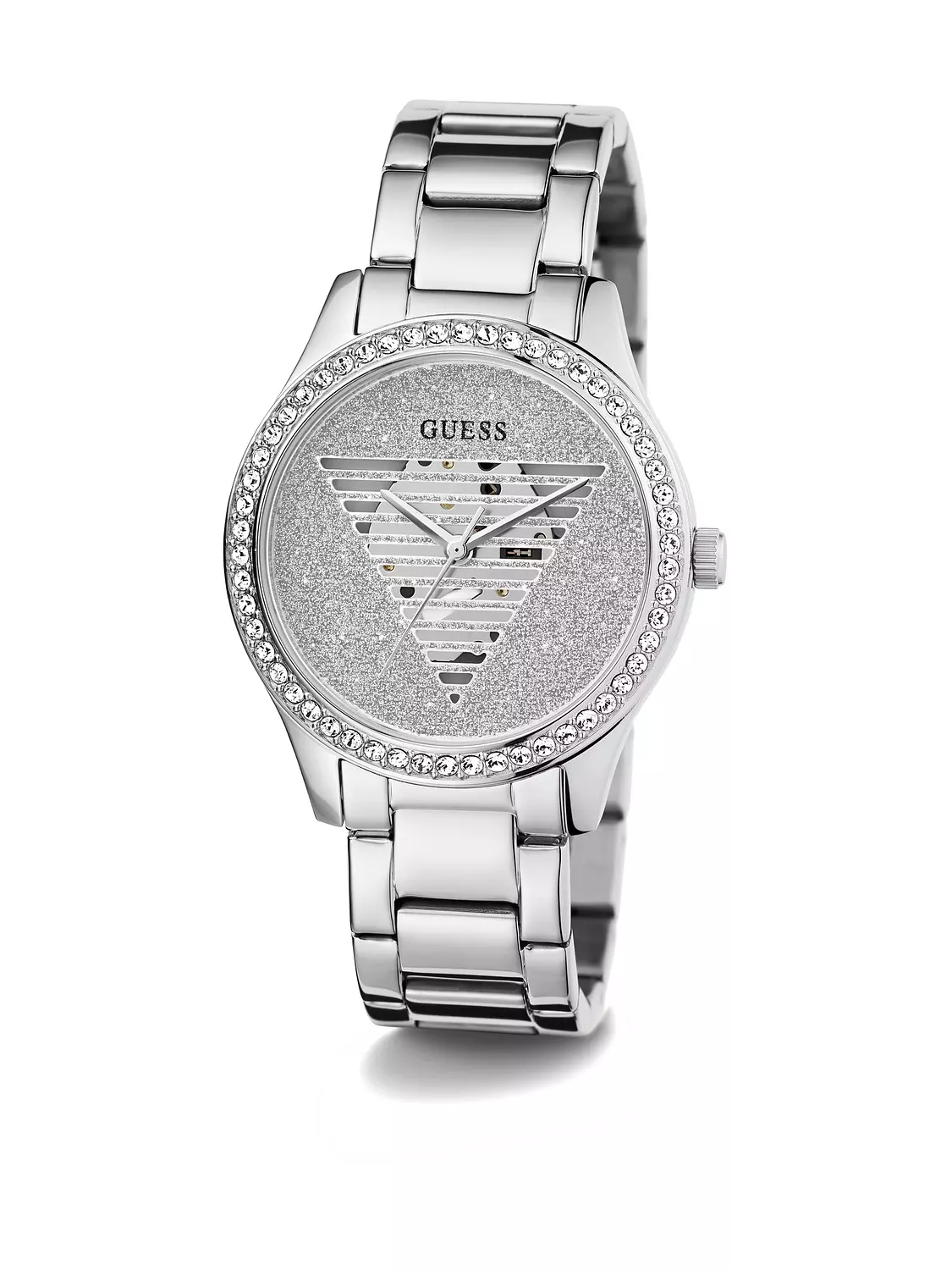 GUESS GW0605L1 ANALOG WATCH Women's Silver Sunray Dial Silver Round Case/Silver  Stainless Steel Bracelet 3