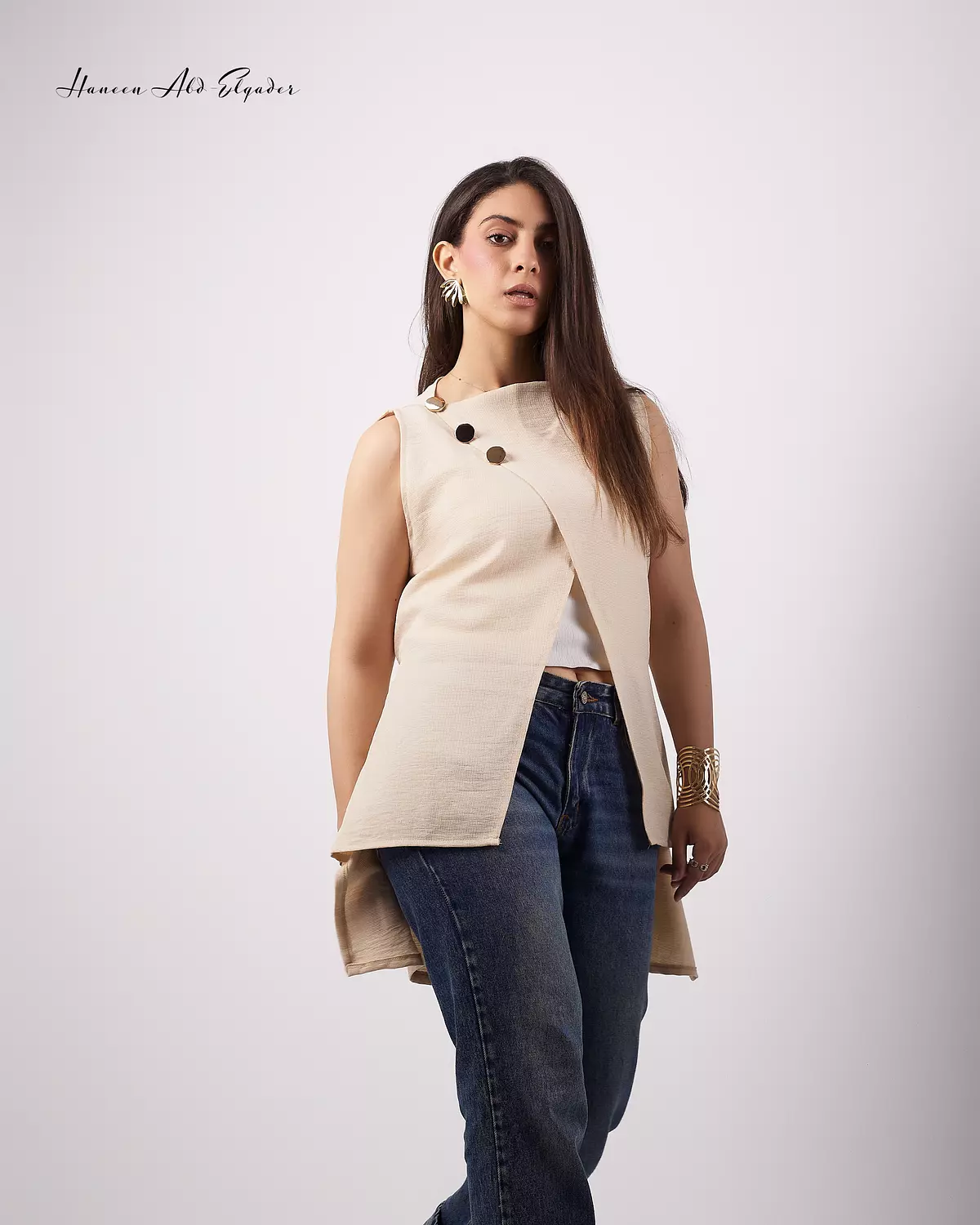 Biege wrap blouse 1