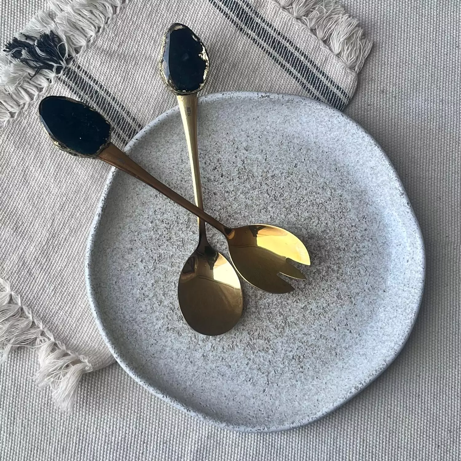 Gold Salad Serving set 8