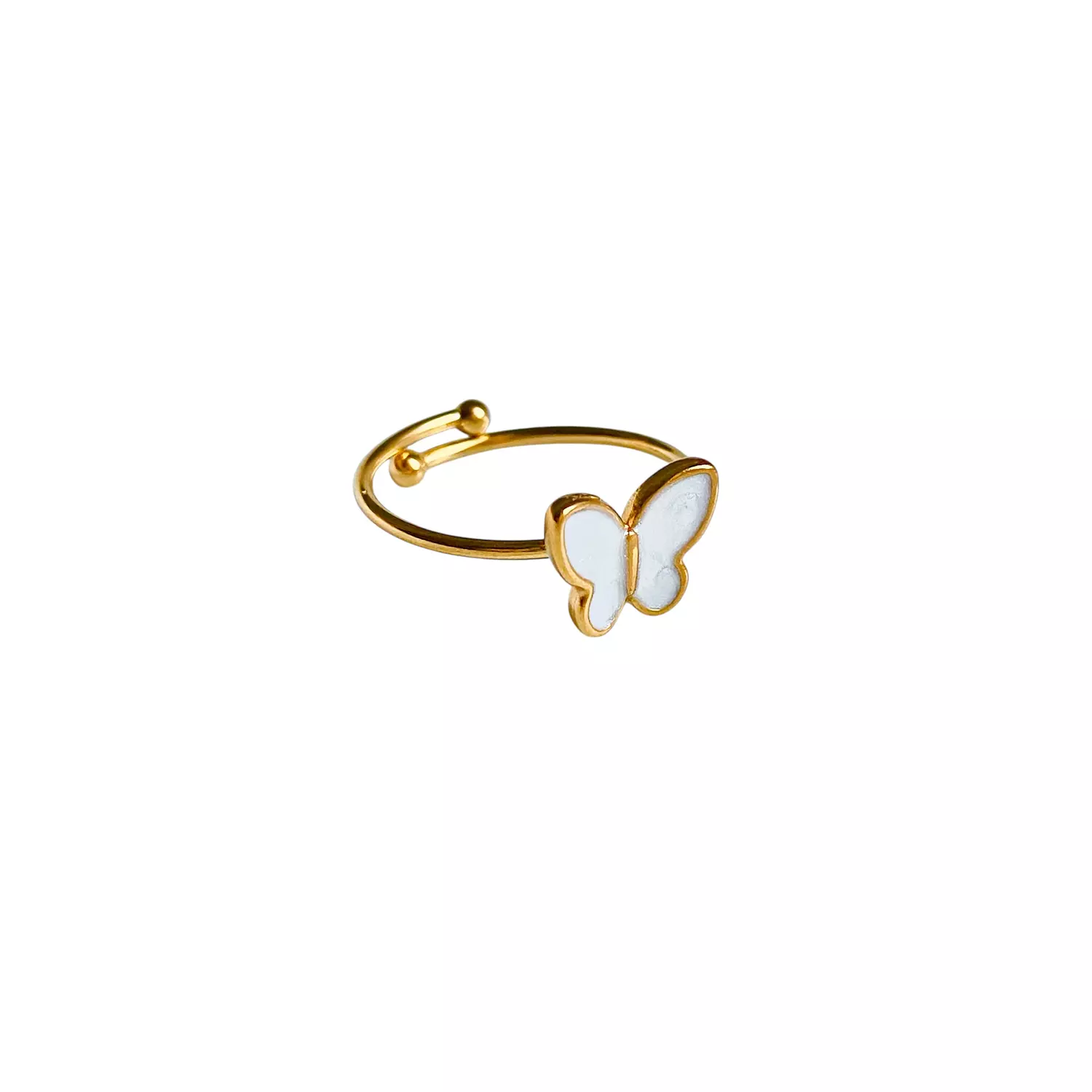 White butterfly stainless steel ring🪽 1