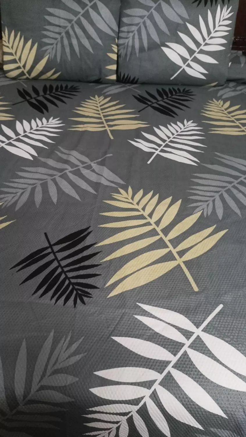 طقم ملايه كبير بيكا ورق شجر رمادي image