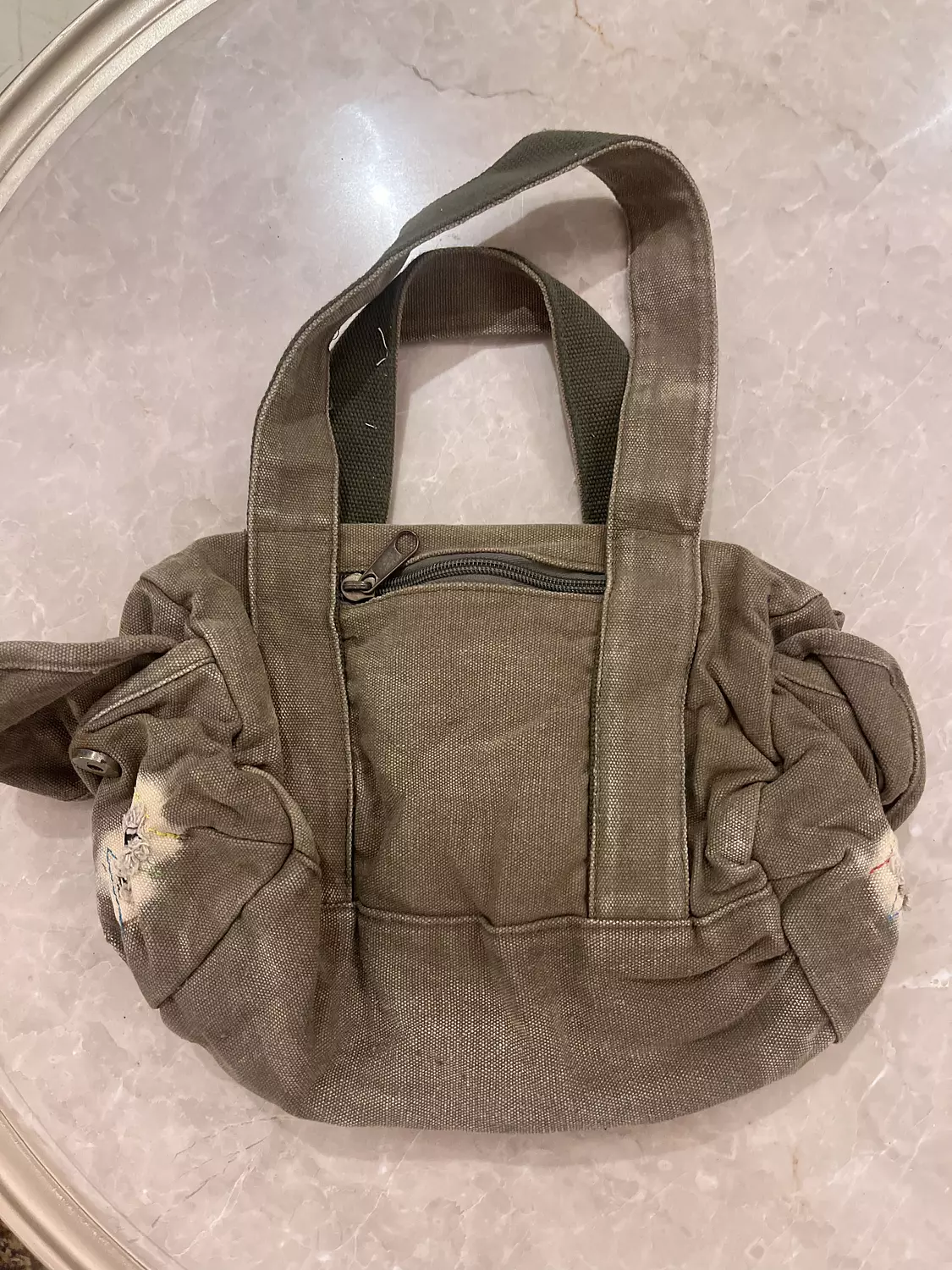 Olive washed out, ribbed diesel bag  hover image