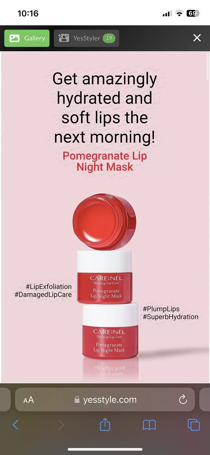 CARE:NEL - Pomegranate Lip Night Mask 5g hover image