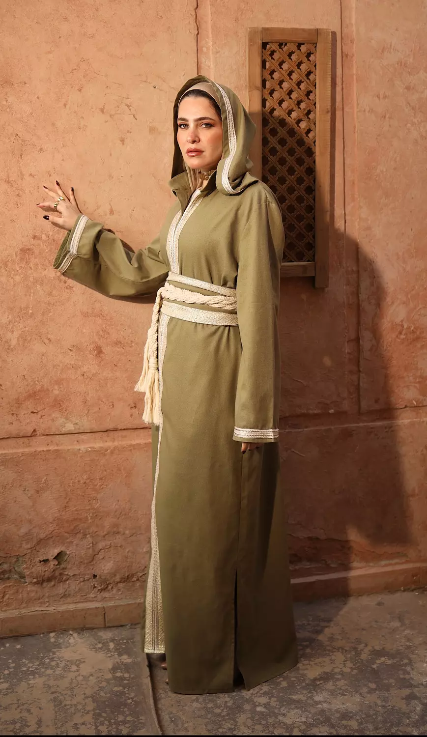 Moroccan Olive Abaya  1