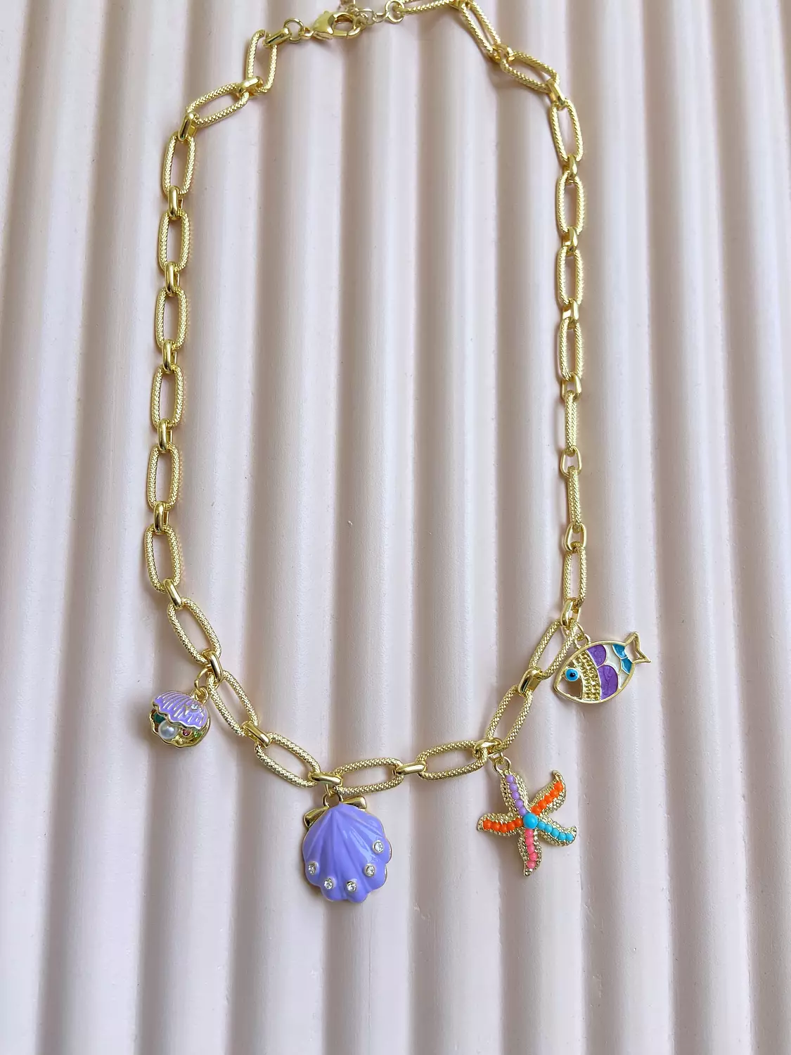 Purple charm necklace  image
