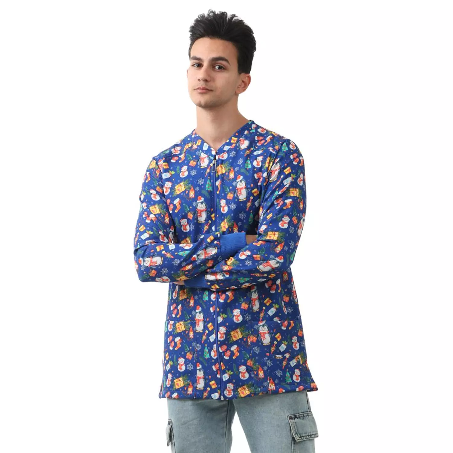 Blue Christmas Lab Coat 2