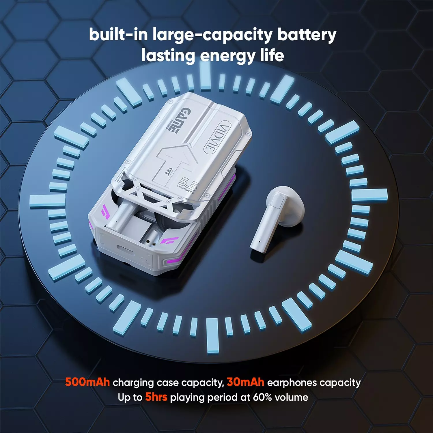 VIDVIE BT868 Wireless Gaming Earphones – HiFi Sound, Wireless V5.3, HD Calls, Magnetic Sliding Lid 6