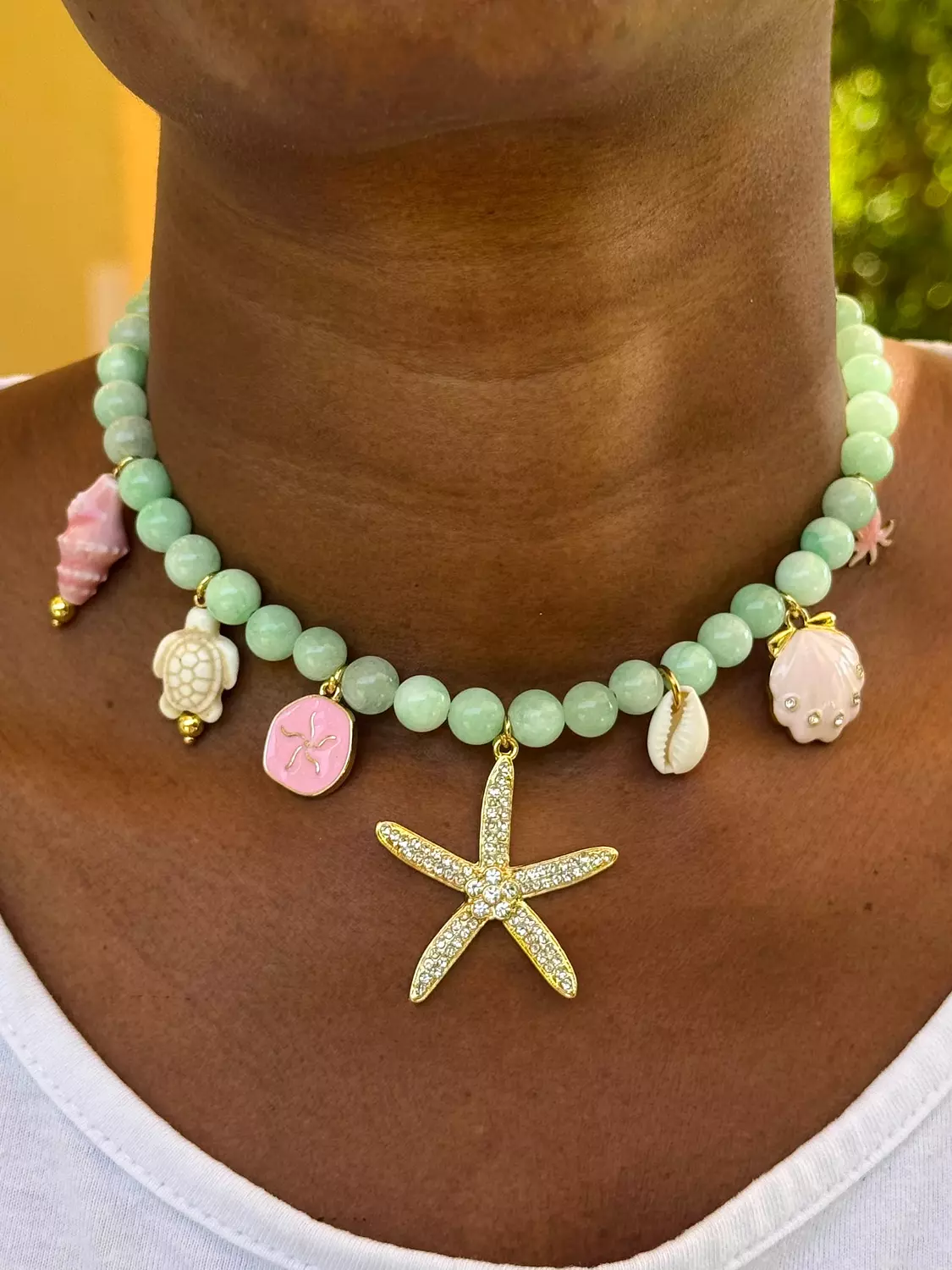 Mint star necklace  image