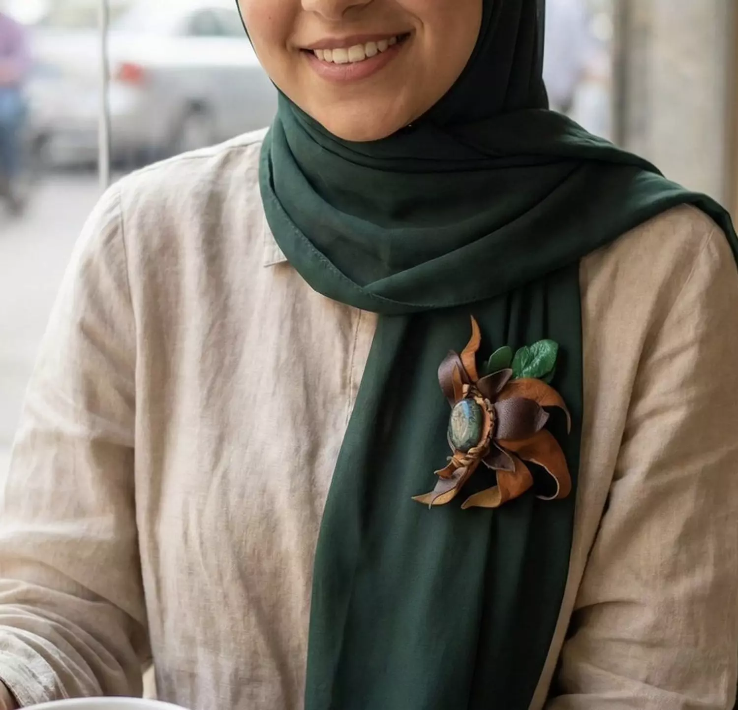 “Abstract Petal” hand-made brooch by Heba Gamal 2