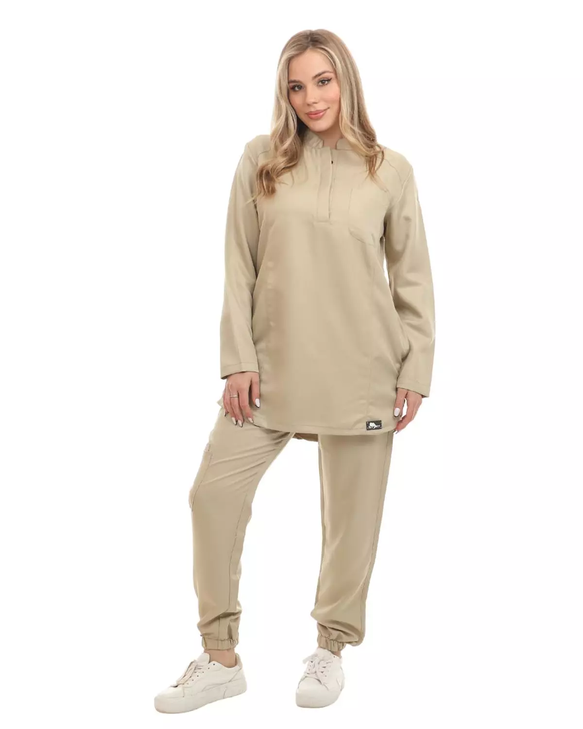 Beige Female Half Collar Scrub (Full Sleeves) 5