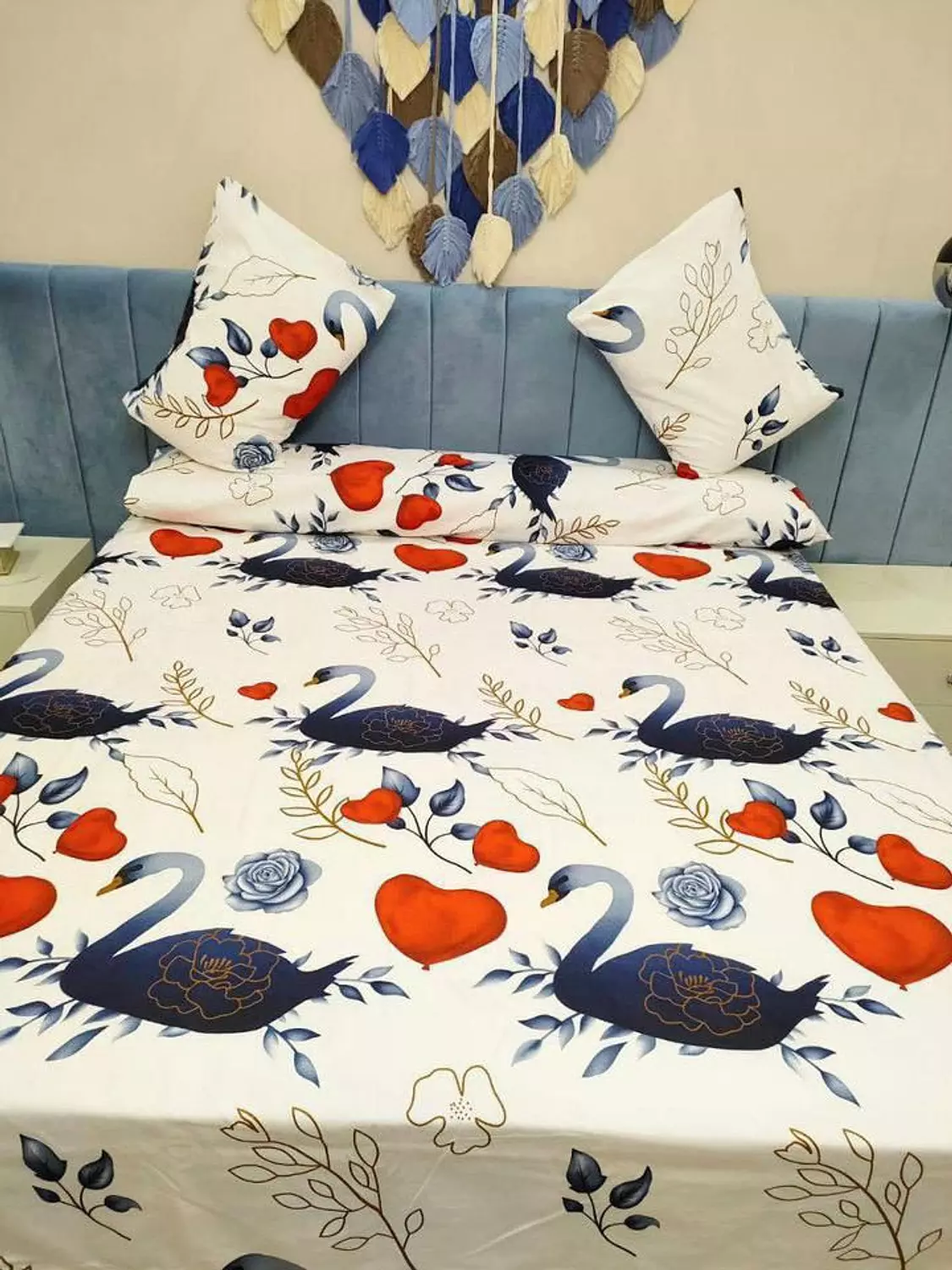 Turkish cotton bed sheet set bow image