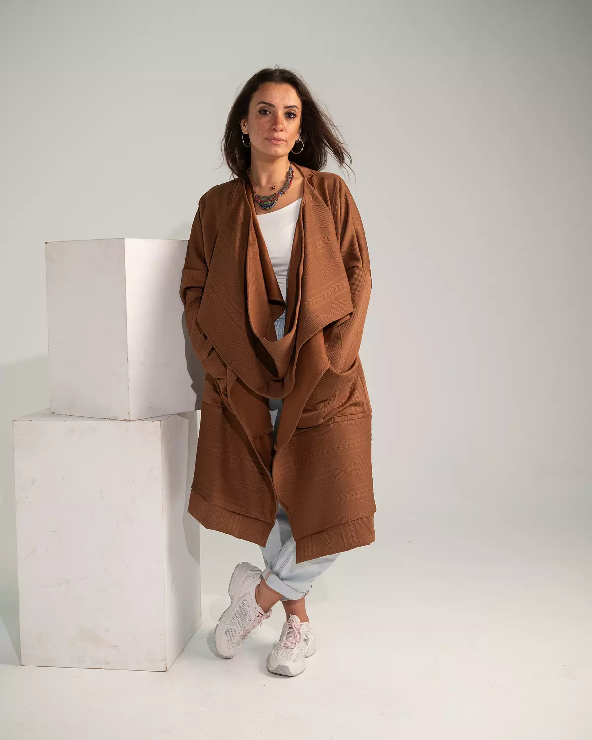 Multi way wrap cardigan camel 2