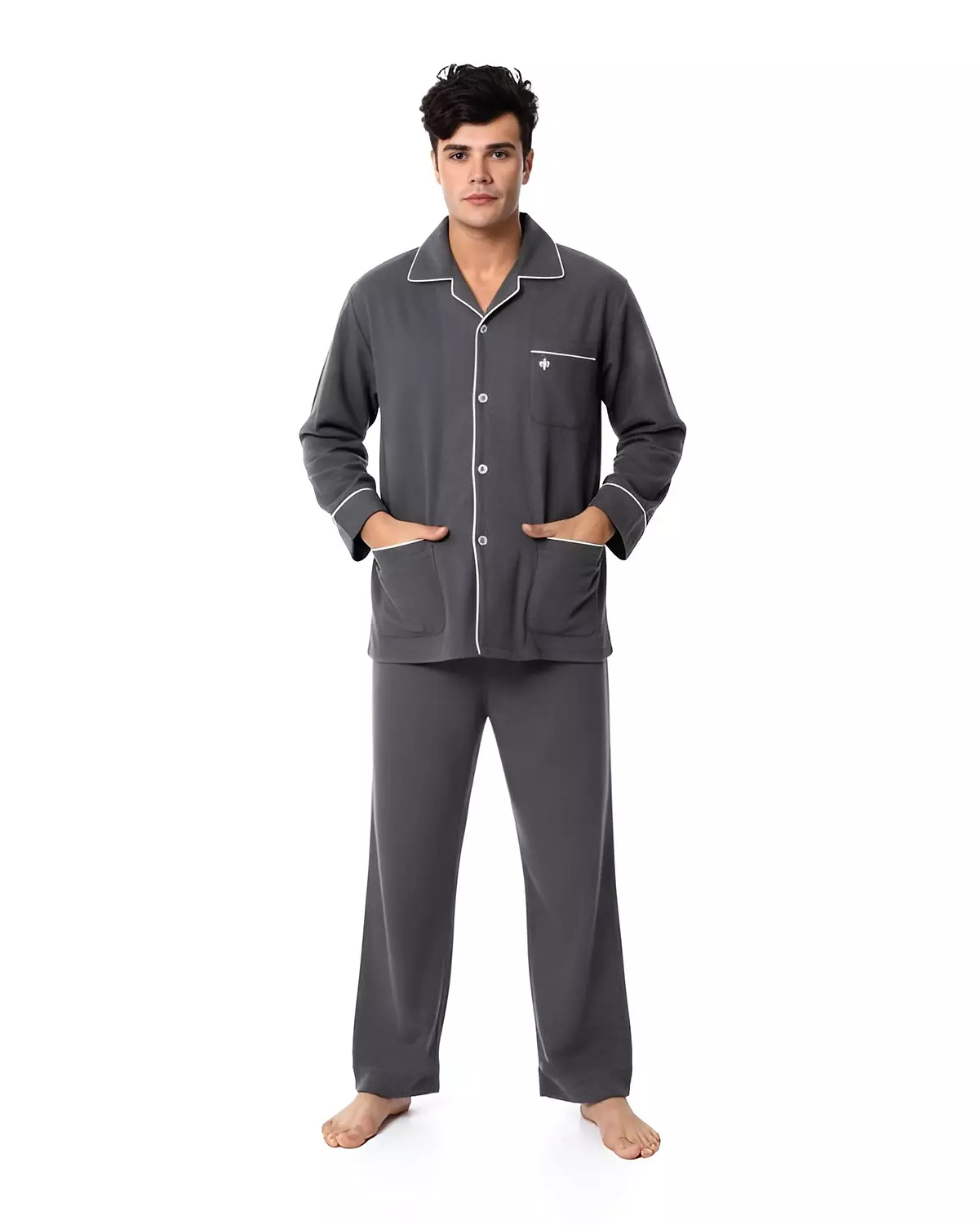 Shorto Classic Basic Viyella Pajama - 2610 - Dark Grey image