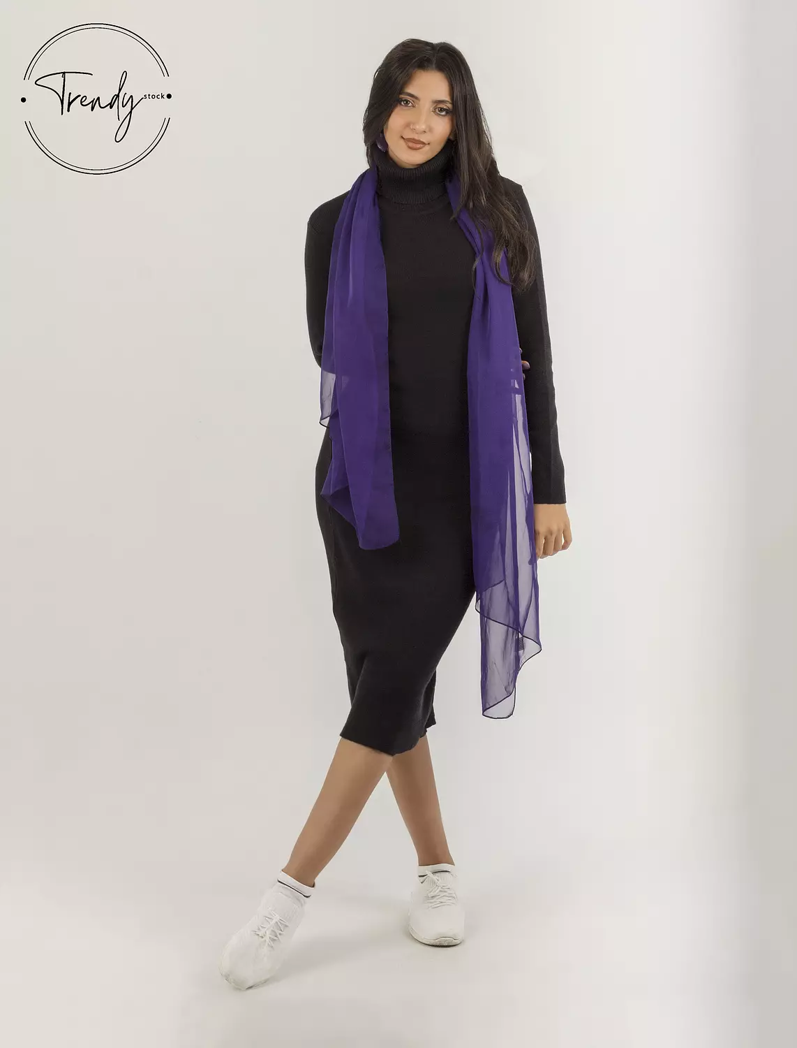 High Neck Solid Dress image
